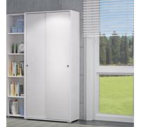 Guardaroba Dalia, Armadio a 2 Ante scorrevoli e 4 Ripiani, Mobile Moderno Multiuso per Camera da Letto, 100% Made in Italy, 90x45h195 cm, Bianco