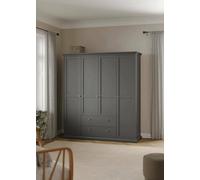 Guardaroba Grande Pauline, Mobile Camera da Letto, Cabina Armadio portabiti, Armadio Appendiabiti, 181x61 h201 cm, Grigio
