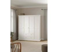 Dmora - Guardaroba grande Pauline, Mobile camera da letto, Cabina armadio portabiti, Armadio appendiabiti, 181x61 h201 cm, Bianco