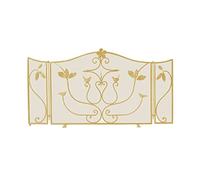 Guardia da schermo del camino da 140 cm, gate del camino a prova infantile a 3 pannelli per bruciatore in legno e camino a gas, Fence a rete pieghevole in metallo con uccelli a scorrimento decorativo