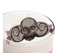 Guardia Dei Baffi | Protettore Della Barba Design Del Cranio Che Beve In Acciaio Inossidabile Scudo Dei Del Viso Riutilizzabile | Accessorio Per La Toeletta Per La Tazza Di Birra Da Caffè Tazza D