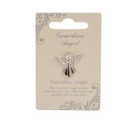 Guardian Angel Spilla a forma di angelo color argento con pietra preziosa, idea regalo sentimentale