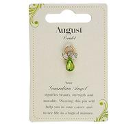Guardian Angel Spilla a forma di angelo con pietra portafortuna di agosto, idea regalo sentimentale