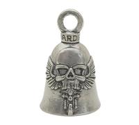 Guardian Bell Campanello portafortuna Ghost Rider con portachiavi e sacchetto regalo in velluto nero, campanello per moto, peltro senza piombo, regalo di buona fortuna, prodotto negli Stati Uniti