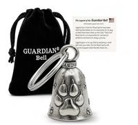 Guardian Bell Campanello portafortuna per cani con portachiavi e sacchetto regalo in velluto nero, campanello per moto, peltro senza piombo, prodotto negli Stati Uniti, 1.75", Peltro, Nessuna pietra