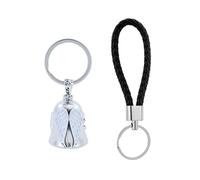 Guardian Bell, portachiavi per motocicletta, Guardian Biker Bell, campanella per moto, portachiavi portafortuna, in acciaio inox, argento, Taglia unica