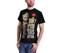 Guardiani della Galassia 2 - Groot - Button Uomo T-Shirt Nero S 100% Cotone Regular