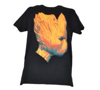 Guardiani Della Galassia Groot Grande Faccia T-Shirt Nera Maniche Corte Marvel