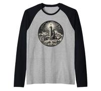 Guardiano del Faro Inciso Profondo Mitica Battaglia Marina Maglia con Maniche Raglan
