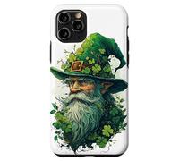 Guardiano della foresta incantato, trifogli, vecchio mago in cappello verde Custodia per iPhone 11 Pro