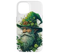 Guardiano della foresta incantato, trifogli, vecchio mago in cappello verde Custodia per iPhone 14
