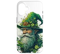 Guardiano della foresta incantato, trifogli, vecchio mago in cappello verde Custodia per iPhone 16