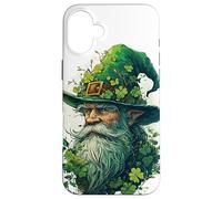 Guardiano della foresta incantato, trifogli, vecchio mago in cappello verde Custodia per iPhone 16 Plus