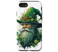 Guardiano della foresta incantato, trifogli, vecchio mago in cappello verde Custodia per iPhone SE (2020) / 7/8