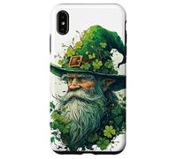 Guardiano della foresta incantato, trifogli, vecchio mago in cappello verde Custodia per iPhone XS Max