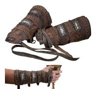 Guardie delle Armi dei Cavalieri Steampunk: braccialetti da Battaglia in Pelle Retro, braccialetti in Stile Lungo Regolabili, Cosplay Armatura Medievale per gli Uomini, Halloween, Gioco di ro