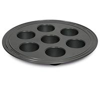 Guardini Elite, Stampo 7 Muffins Rotondo Ø36 cm, Acciaio Elevato Spessore con Rivestimento Antiaderente performante, Colore Grigio