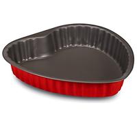 Guardini, Linea Rossana, Stampo Cuore 25cm, Acciaio con Rivestimento Antiaderente, Rosso e Grigio, per Torte lievitate, Classiche o da Decorare
