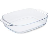 Guardini, Pirofila rettangolare con manici 38x25 cm - 3,8L, Vetro borosilicato, Resistente agli shock termici, Trasparente/Azzurro
