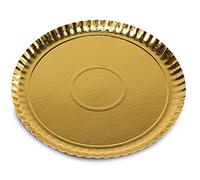 Guardini, Set di 2 vassoi Ø 34 cm, Monouso, Cartoncino, Oro, Made in Italy, Linea Easy Bake