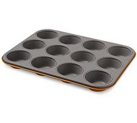 Guardini Smart Colors Stampo 12 Muffins, Acciaio, Arancio, 27x35x2.8 cm