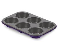 Guardini Smart Colors Stampo 6 Muffins, Acciaio, Viola, 27x18x2.8 cm