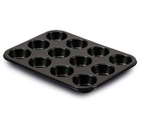 Guardini, Stampo 12 muffins 27x35 cm, Acciaio con rivestimento antiaderente, Nero, Made in Italy, Linea Gardenia