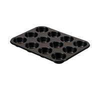 Guardini Bake Away, Stampo 12 muffins 27x35,5cm + coperchio per trasporto, Acciaio con rivestimento antiaderente, Colore nero