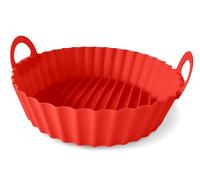 Guardini, Stampo tondo con manici Ø 22 cm, Ideale per friggitrice ad aria, Silicone alimentare, Rosso, Made in Italy, Linea Air Fryer