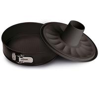 Guardini, Tortiera apribile 2 fondi Ø 30 cm, Acciaio con rivestimento antiaderente, Nero, Made in Italy, Linea Gardenia