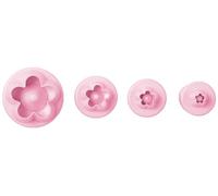 Guardini Voglia di Cake Design Set Tagliapasta con Espulsore Fiore, Plastica, Rosa, 2.4x2.4x3 cm, 4 unità