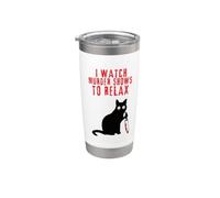 GUARDO GLI SPETTACOLI DI OURDER PER RILASSARE - Fun True Crime Lovers Bicchiere termico in acciaio inox doppia parete