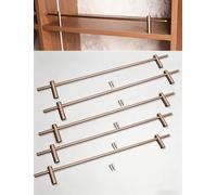 Guardrail for ripiani in gondola da 5 pezzi, 12 14 16 20 22 24 26 28 30 36 38 in recinzione anticaduta, for scarpiere librerie ingressi scaffalature for la vendita al dettaglio(Coffe,12in/31cm)