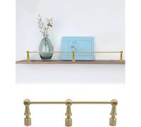 Guardrail for ripiano in ottone da 6 mm, barriera anticaduta for armadio da cucina, staffa decorativa for galleria(1 PACK,14in/35.5cm)