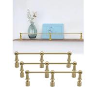 Guardrail for ripiano in ottone da 6 mm, barriera anticaduta for armadio da cucina, staffa decorativa for galleria(3 PACK,70in/177.8cm)