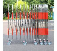 guardrail per il traffico, Cancello di sicurezza pieghevole, barriera stradale in metallo con ruote, recinzione stradale retrattile in acciaio inossidabile(1.1x6m)