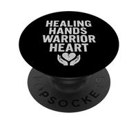 Guarigione, mani, guerriero, cuore, vendemmia, infermiera, potere. PopSockets PopGrip Adesivo