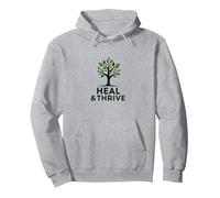 Guarire e prosperare: Albero ispiratore della Vita Benessere Felpa con Cappuccio, Unisex per Adulti, Grigio Melange, XXL