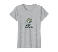 Guarire e prosperare: Albero ispiratore della Vita Benessere Maglietta, Donna, Grigio Melange, L