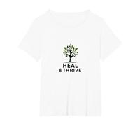 Guarire e prosperare: Albero ispiratore della Vita Benessere Maglietta, Donna Plus-Size, Bianco, 1X
