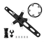 Guarnitura Bici CNC Cava 45T-58T 170mm Lega | Lega alluminio , per trasmissione per coppia affidabile, per sessioni intense, colore nero, resistenza usura(Crankset+45T)
