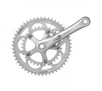 Guarnitura Bici Strada 2x8v 50/34T 170mm Argento Alluminio Perno Quadro