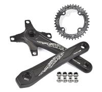 Guarnitura Conica Quadrata per Bici 170/175 Mm Guarnitura per Mountain Bike 104/64bcd 32t/34t/36t/38t/40t/42t Corona A velocità Singola Set Pedivella MTB per 10/11 velocità, 175mm, 42T