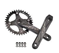 Guarnitura Conica Quadrata per Bici 170/175 Mm Guarnitura per Mountain Bike 104/64bcd 32t/34t/36t/38t/40t/42t Corona A velocità Singola Set Pedivella MTB per 10/11 velocità Nero, 34T-170mm