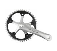 Guarnitura M-Wave 1 Velocità 165mm 46T JIS Argento/Nero per Movimento Centrale Quadrato