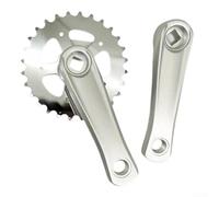 Guarnitura per bici per bambini in lega di alluminio, 28 denti, 114 mm, singola velocità, con foro quadrato, adatta per modelli di biciclette giovani e vintage