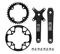 Guarnitura per bici Set pedivella per mountain bike con corona stretta e larga da 36T Piastra di protezione da 36T a 38T per riparazione bici da strada