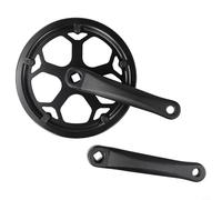 Guarnitura per bicicletta con corona singola, foro quadrato da 17 cm, pedivella con piastra di protezione, per corone da 40T, 48T, 52T, per bici da strada, MTB, fisse e bici elettriche (48T)