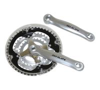 Guarnitura per mountain bike in alluminio P2R 7-8V. 170 mm 48-38-28 Argenté