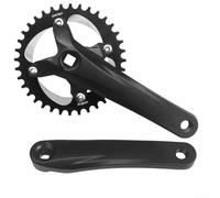 Guarnitura per mountain bike in lega di alluminio con bracci da 170 mm e corona da 104 bcd per 32 34 36 38 40 denti singolo per doppia configurazione tripla finitura nera (36T)